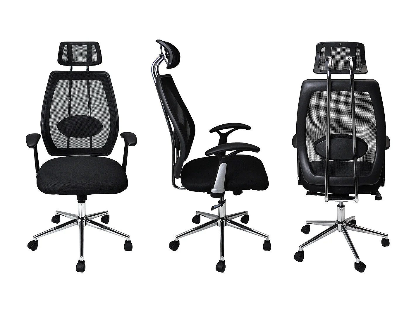 Poltrona presidenziale in tessuto nera mod. FIRENZE