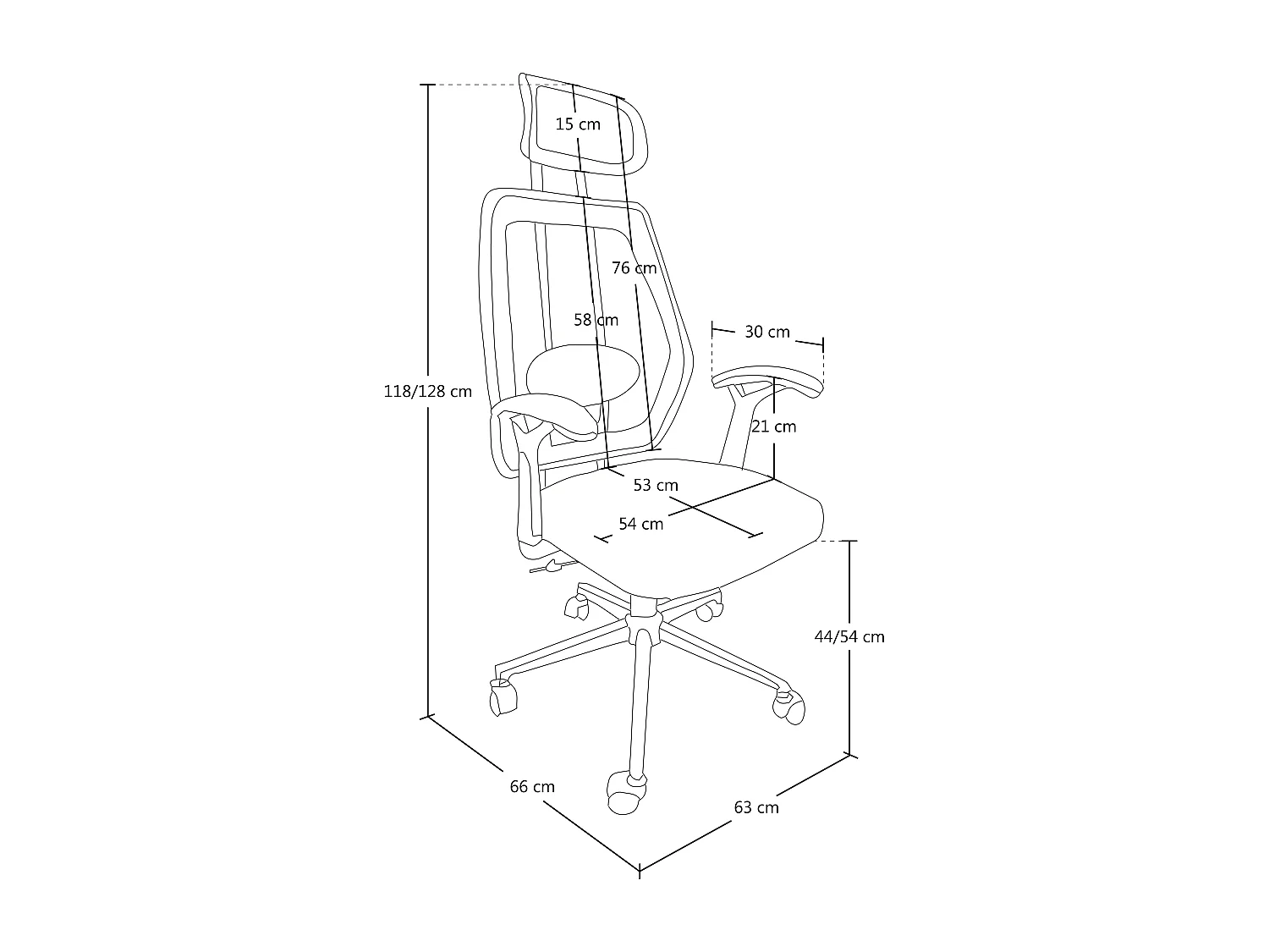 Poltrona presidenziale in tessuto nera mod. FIRENZE