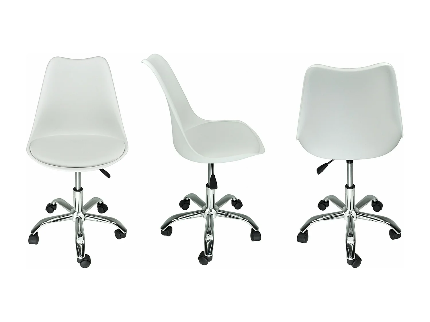 Sedia da ufficio girevole, sedia da bianca con rotelle mod. SALLY