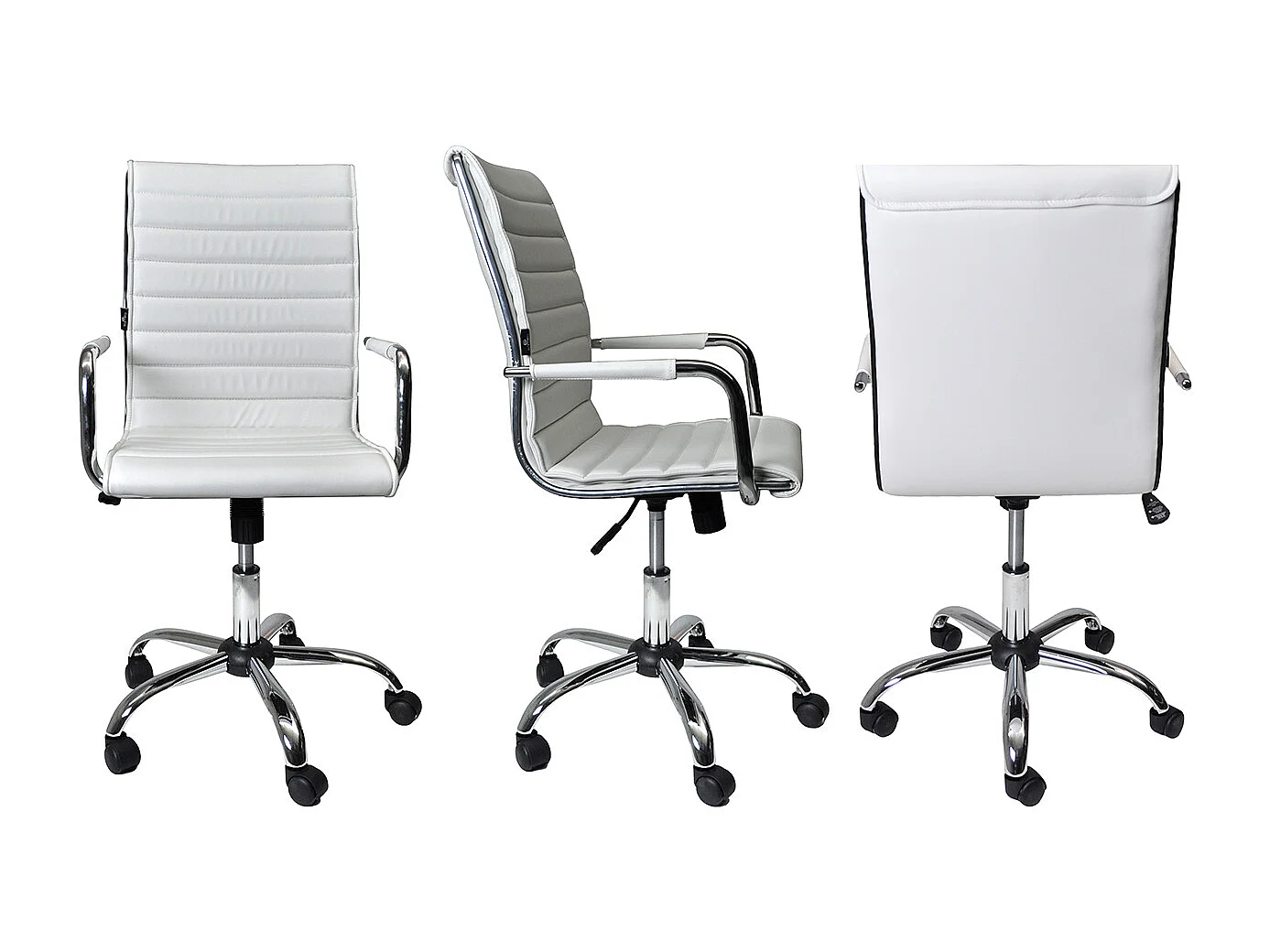 Sedia direzionale in ecopelle Bianca  mod. ASTI