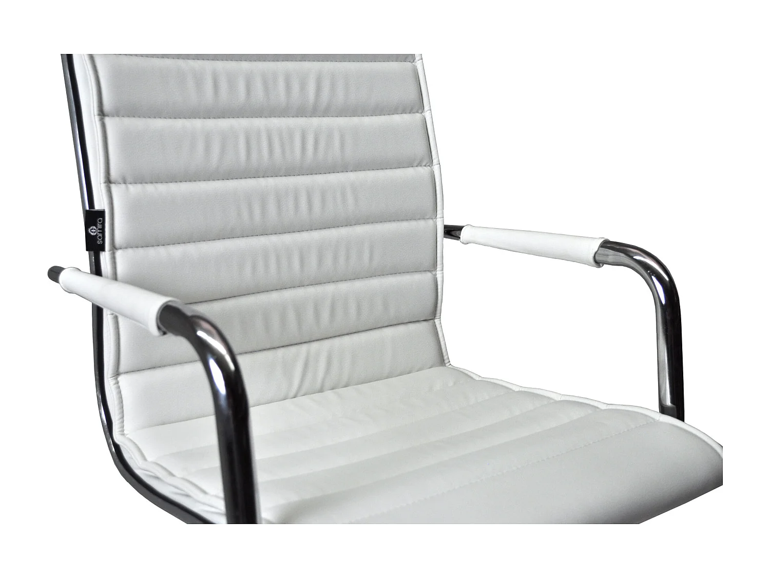 Sedia direzionale in ecopelle Bianca  mod. ASTI