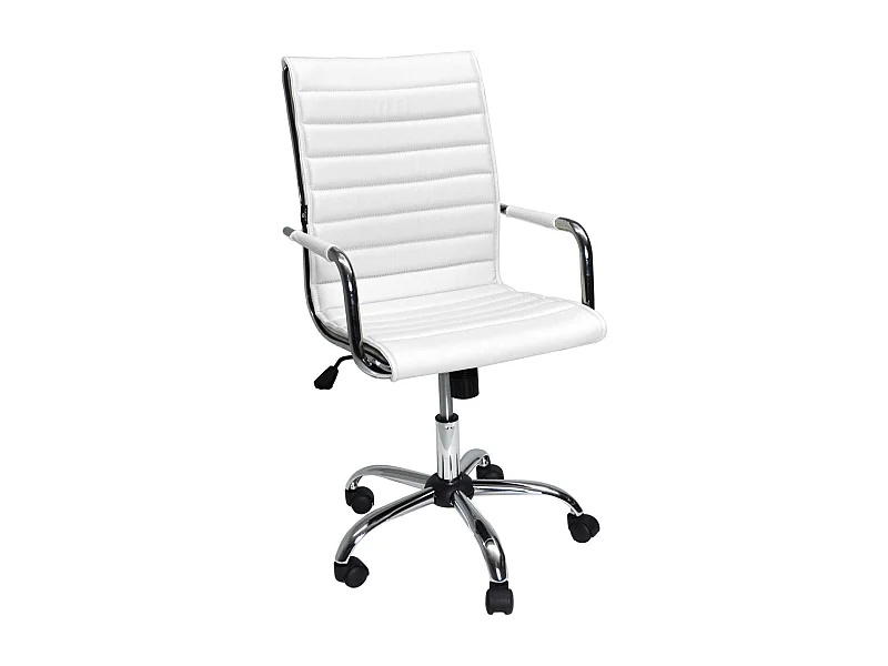 Sedia direzionale in ecopelle Bianca  mod. ASTI