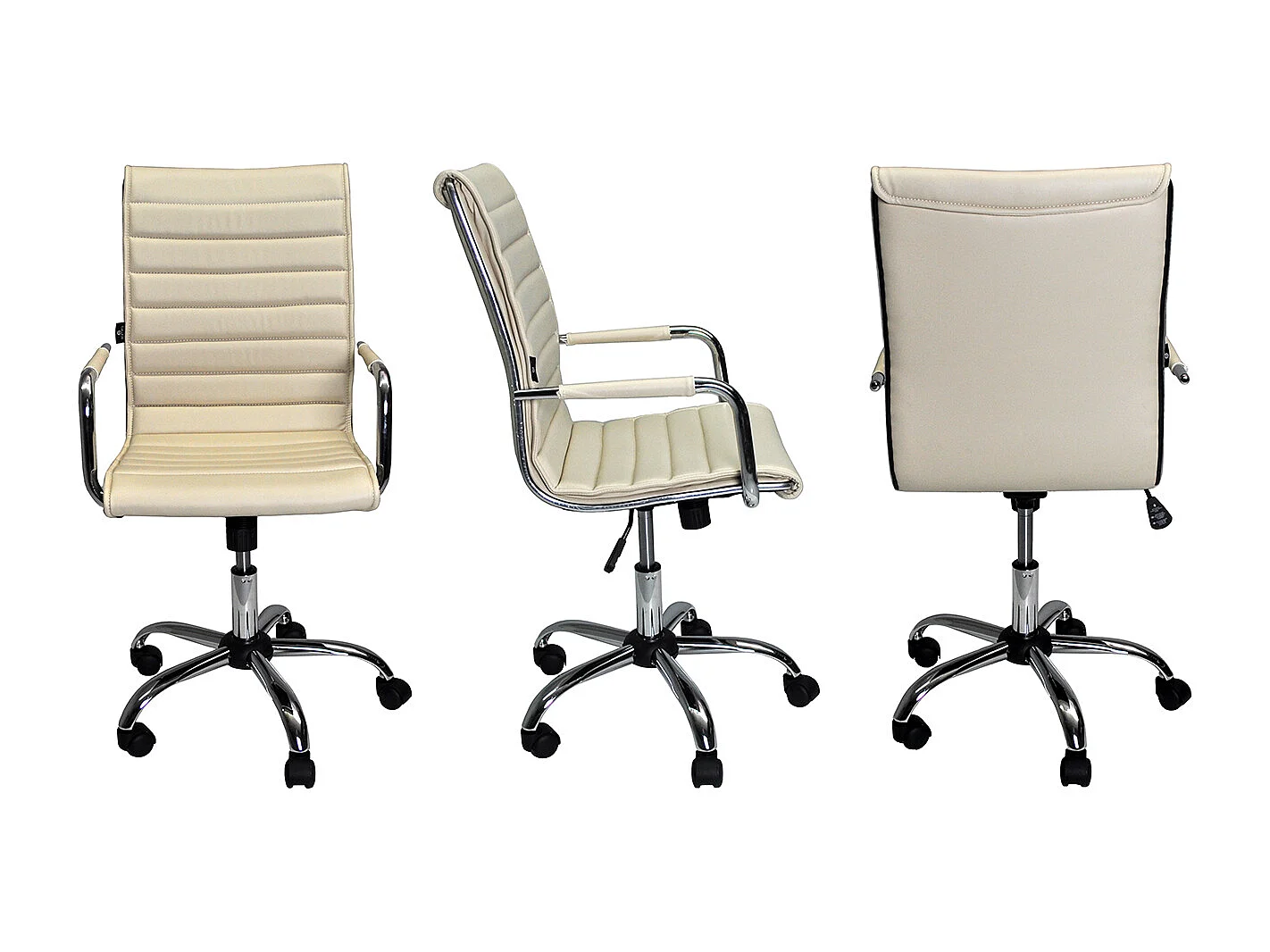 Sedia direzionale in ecopelle Beige mod. ASTI