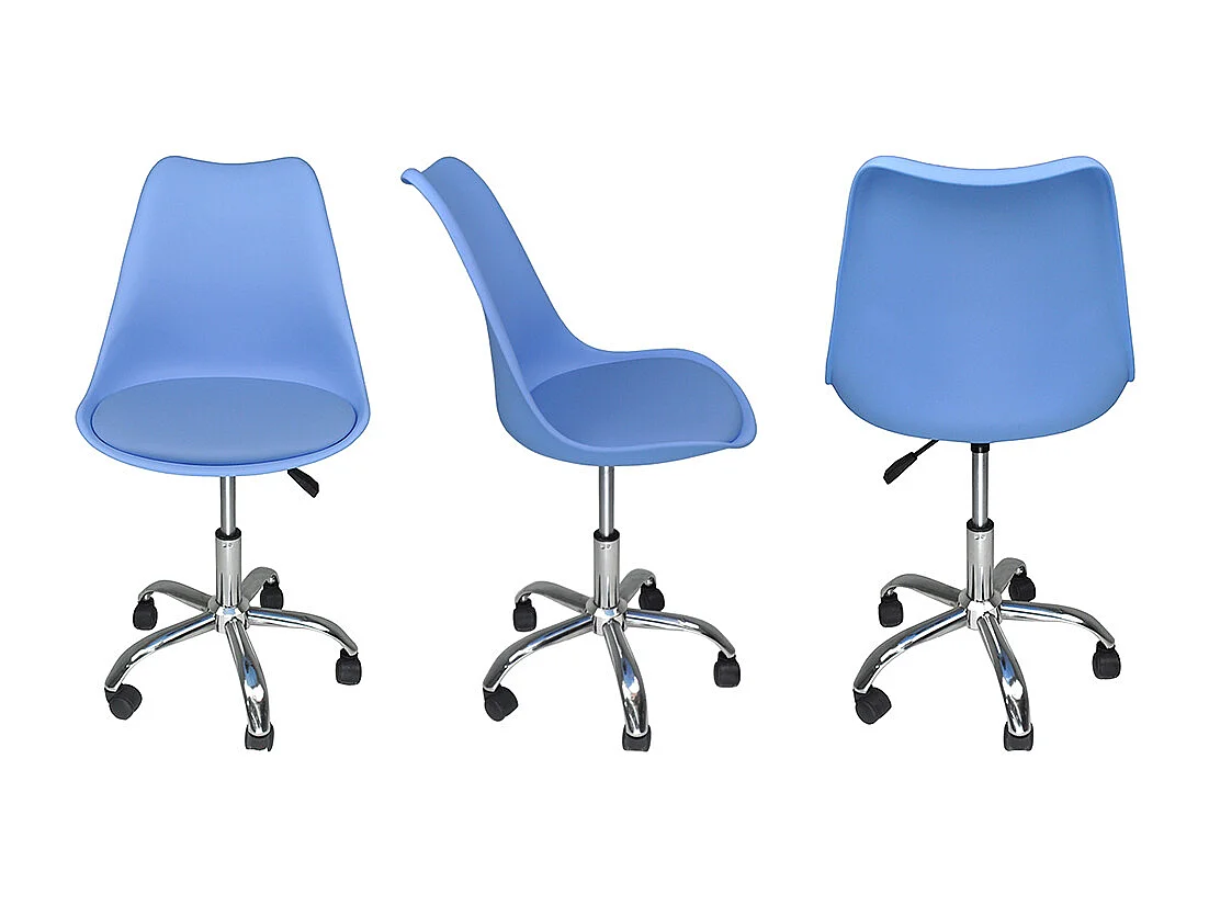 Sedia da ufficio girevole, sedia da scrivania azzurra  con rotelle mod. SALLY