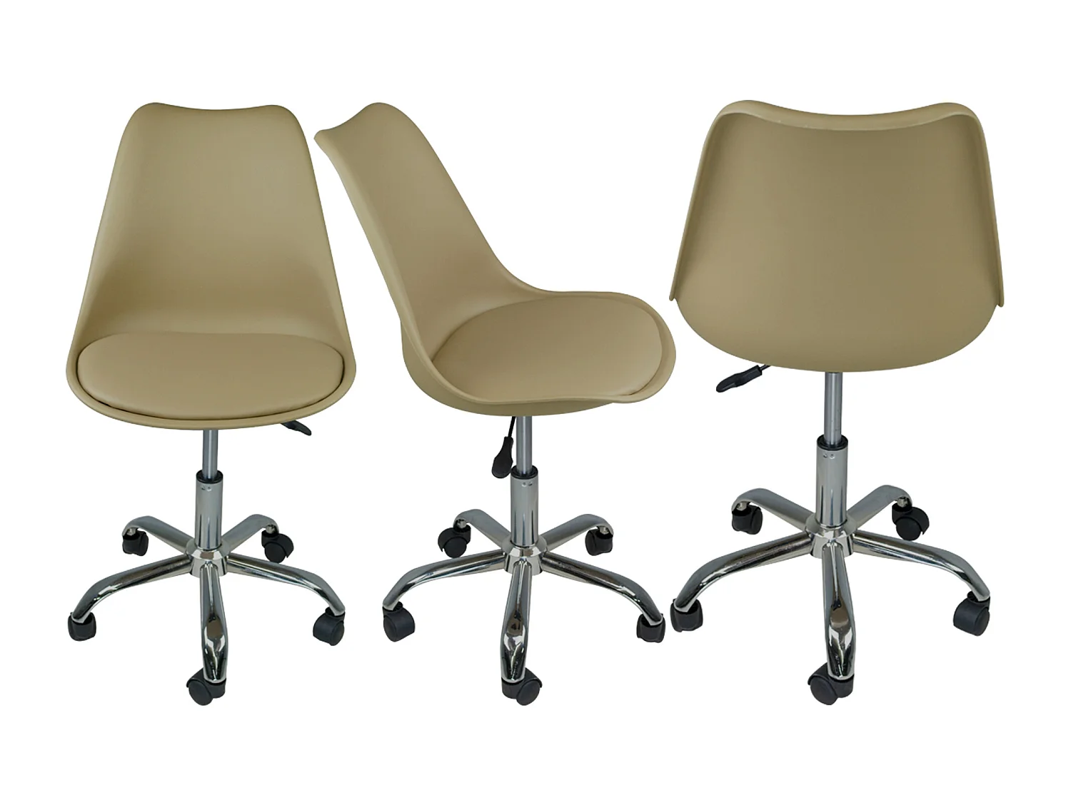 Sedia da ufficio girevole, sedia da scrivania tortora con rotelle mod. SALLY