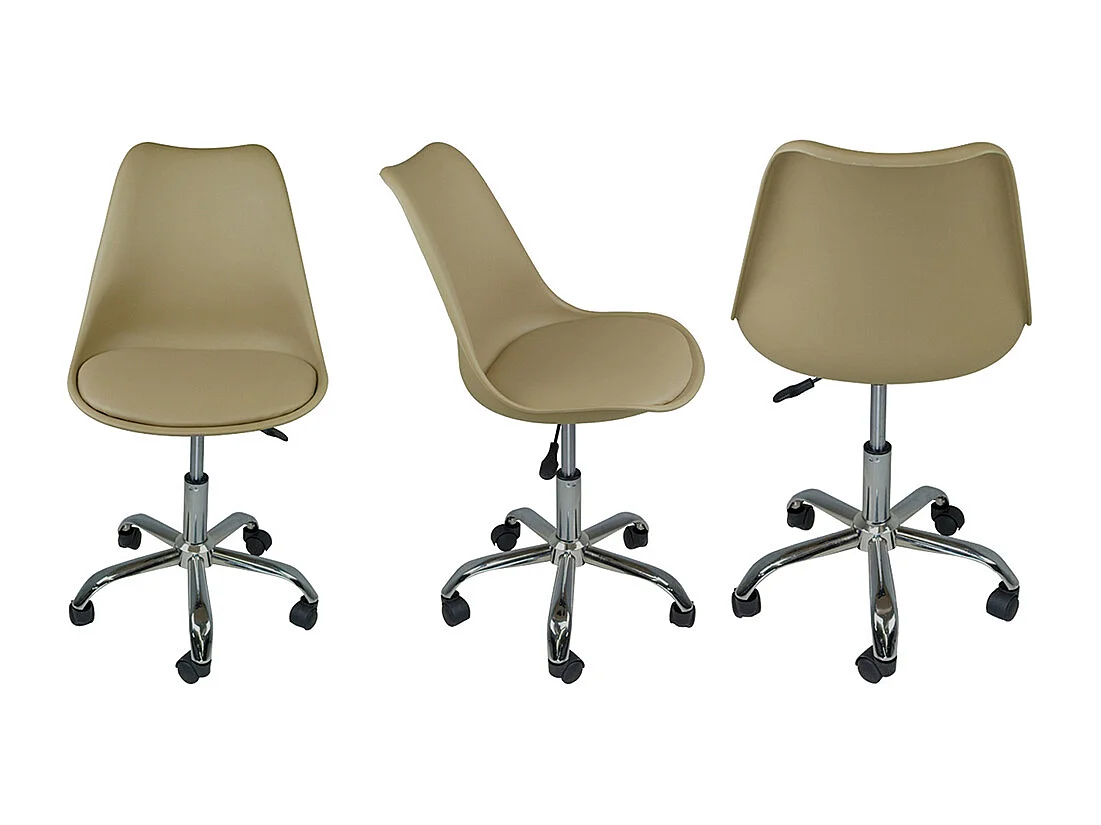 Sedia da ufficio girevole, sedia da scrivania tortora con rotelle mod. SALLY