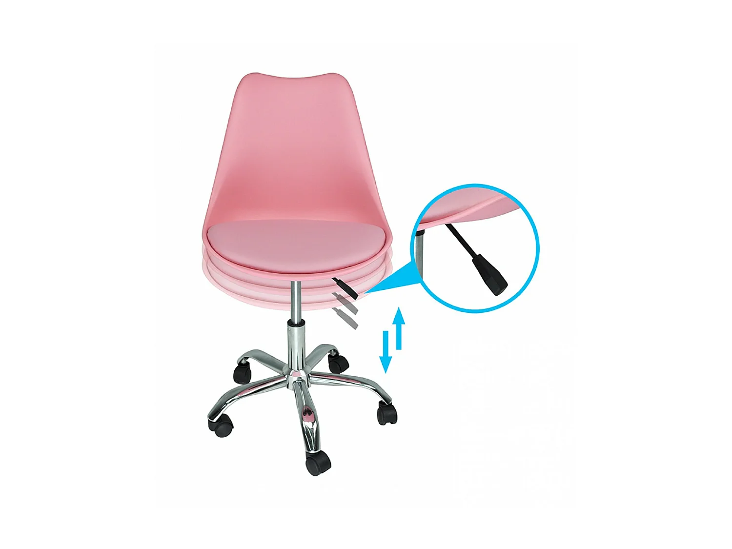 Sedia da ufficio girevole, sedia da rosa con rotelle mod. SALLY