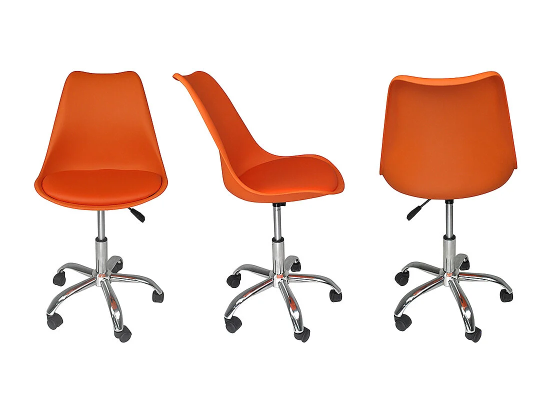 Sedia da ufficio girevole, sedia da arancione  con rotelle mod. SALLY