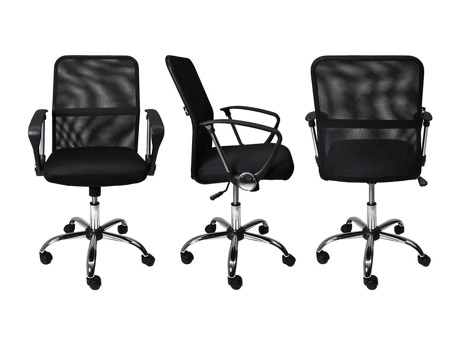 Sedia da ufficio in tessuto a rete nera - PAVIA