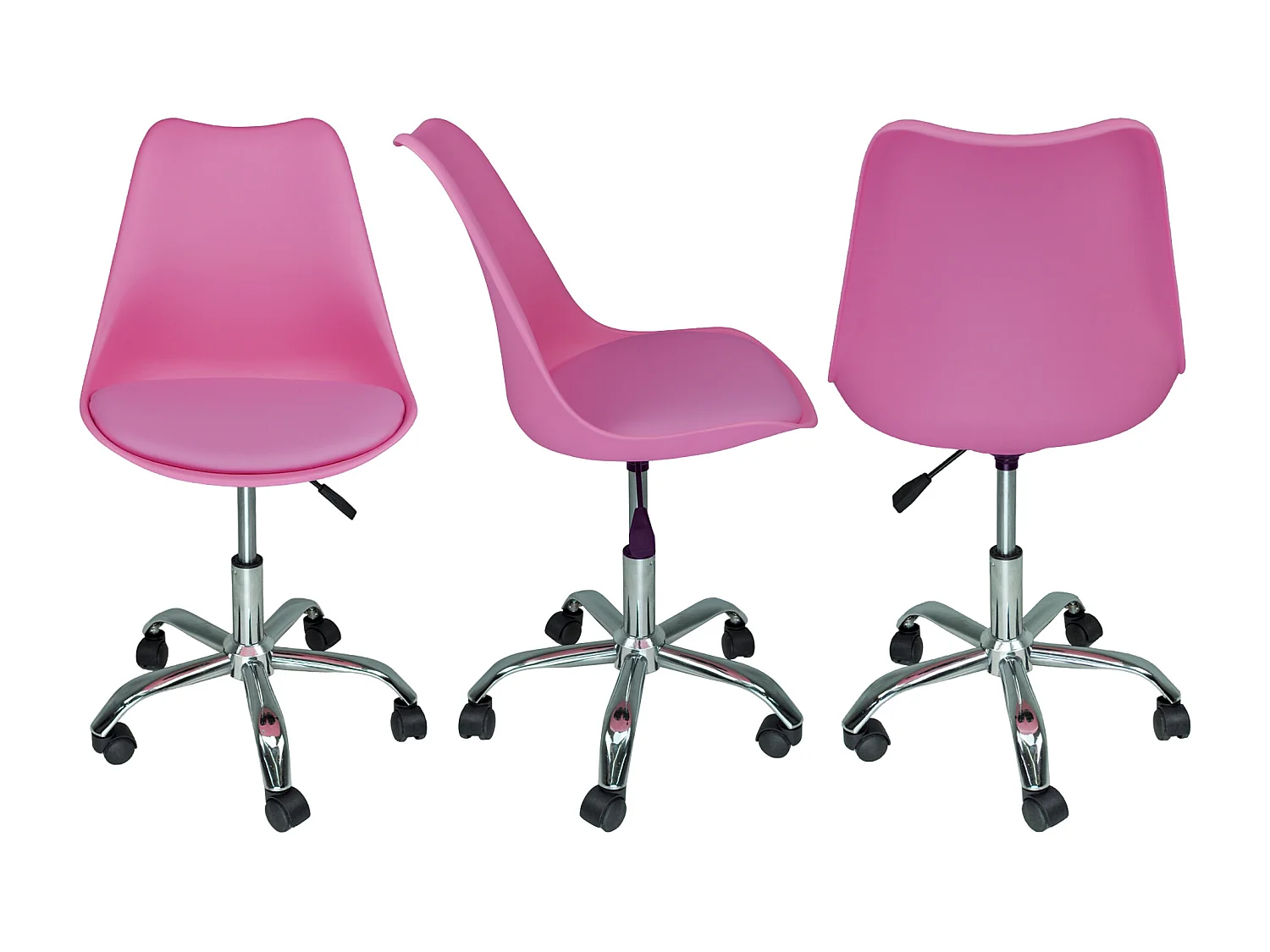 Sedia da ufficio girevole, sedia da scrivania fucsia  con rotelle mod. SALLY