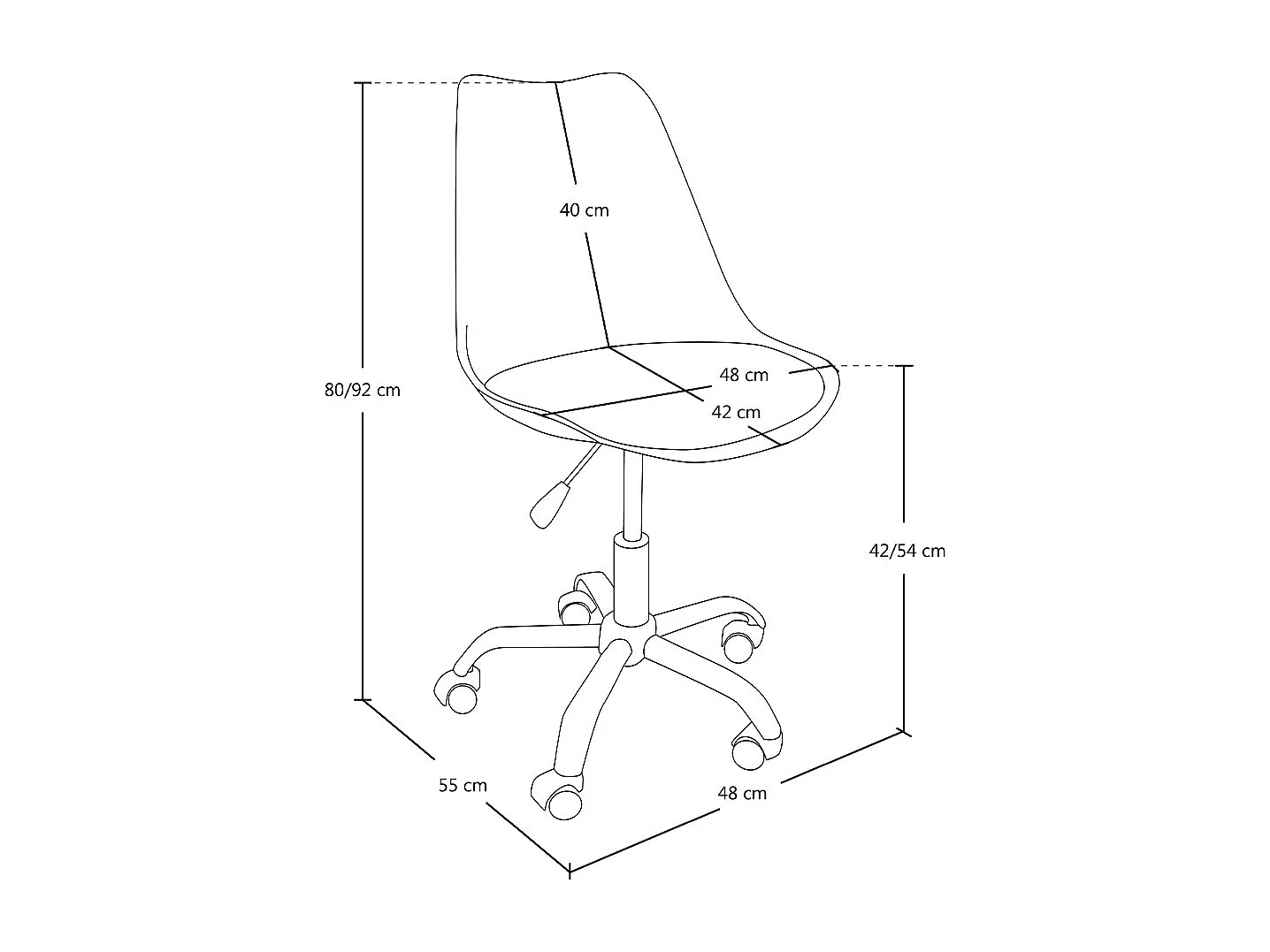 Sedia da ufficio girevole, sedia da scrivania fucsia  con rotelle mod. SALLY