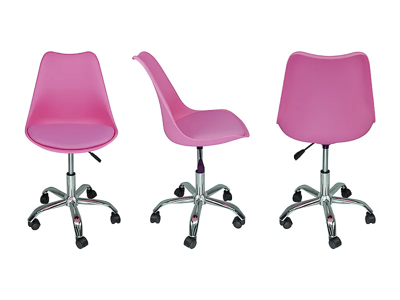 Sedia da ufficio girevole, sedia da scrivania fucsia  con rotelle mod. SALLY