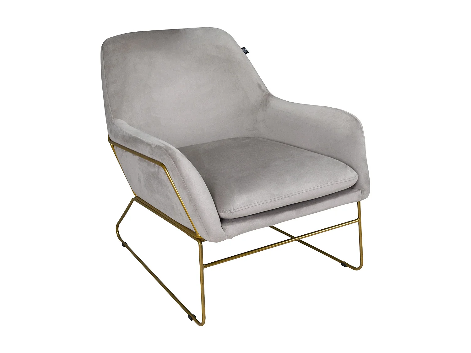 Poltrona in velluto tortora, poltroncina mod. Lara