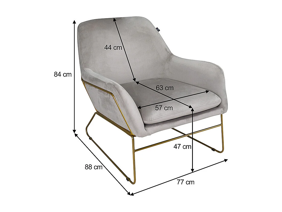 Poltrona in velluto tortora, poltroncina mod. Lara