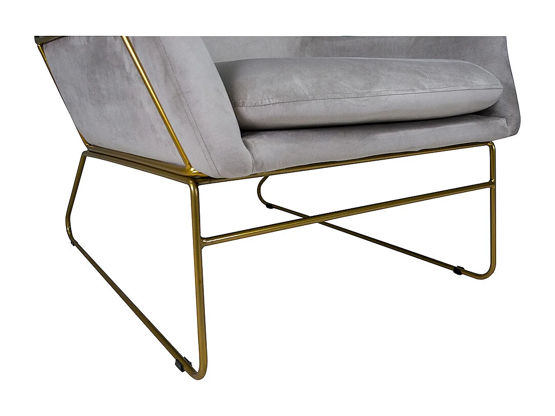 Poltrona in velluto tortora, poltroncina mod. Lara