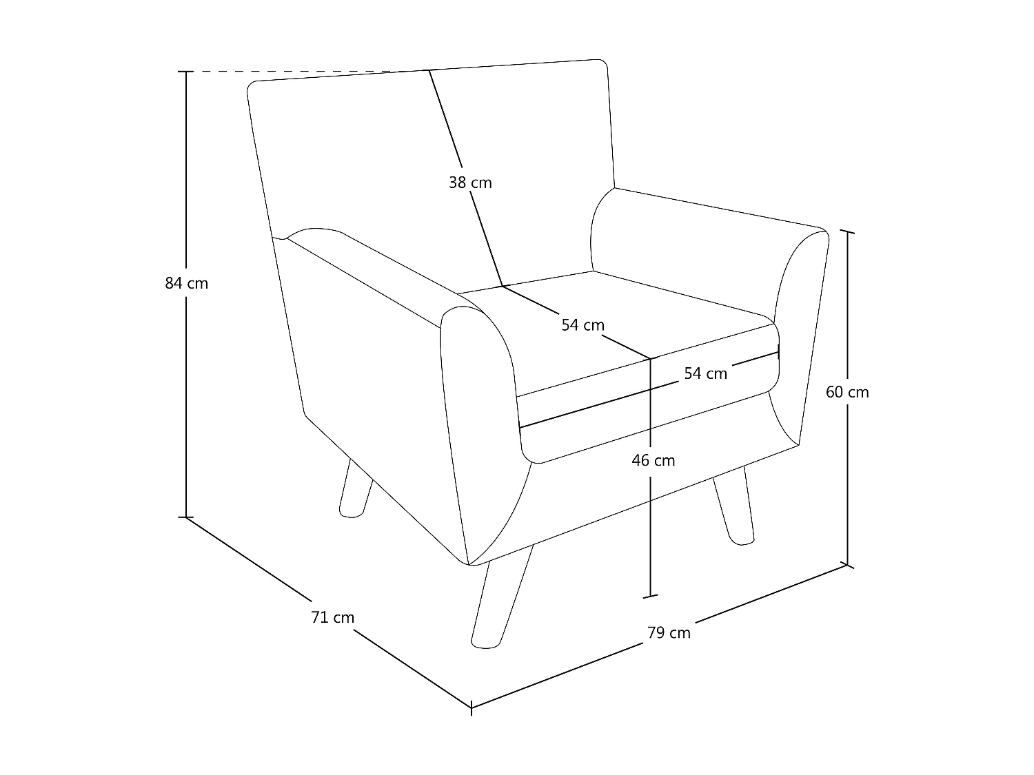Poltrona in tessuto beige e piedi in legno naturale mod. Narciso
