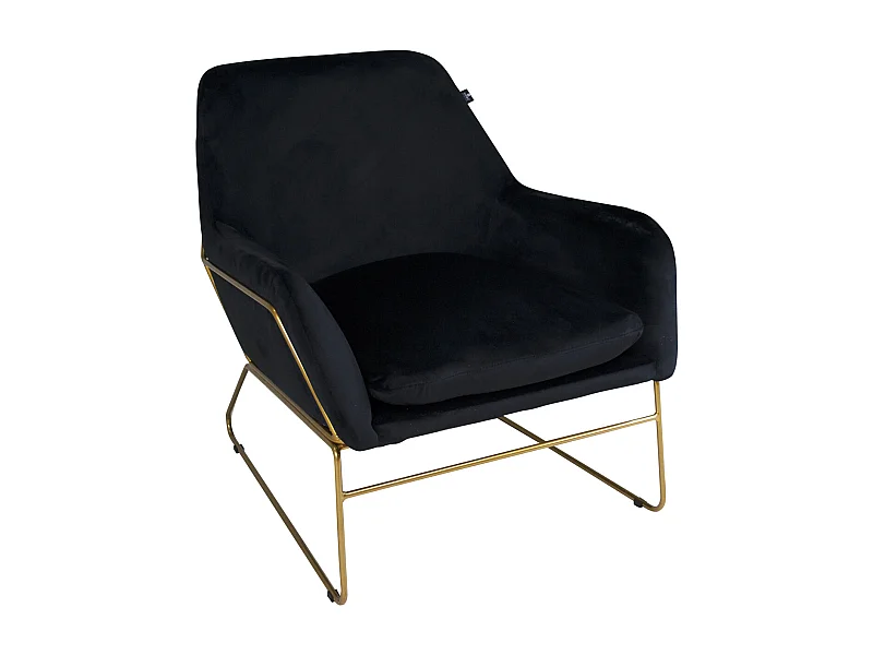 Poltrona in velluto nero, poltroncina mod. Lara