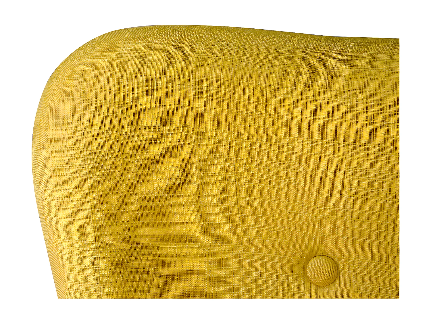 Poltrona con pouf poggiapiedi giallo in stile scandinavo con piedi in legno