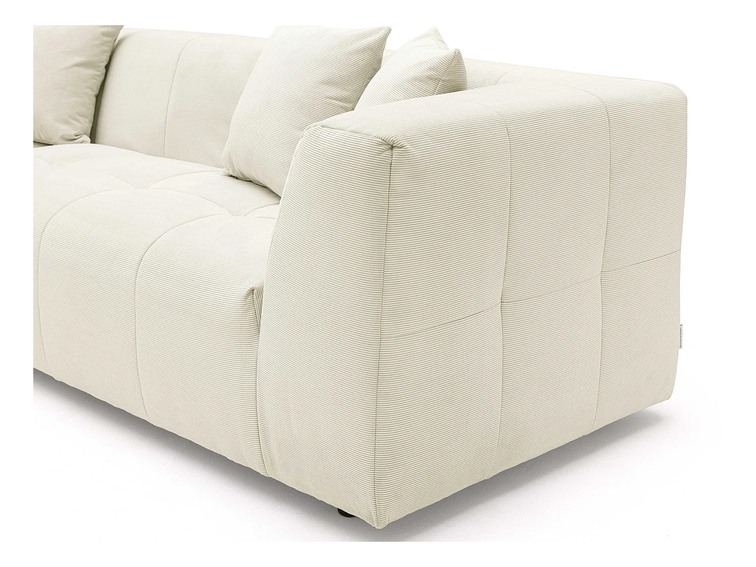 Großes Ecksofa - Ecke links - Feincord - Beige - NAEMIA von Maison Céphy