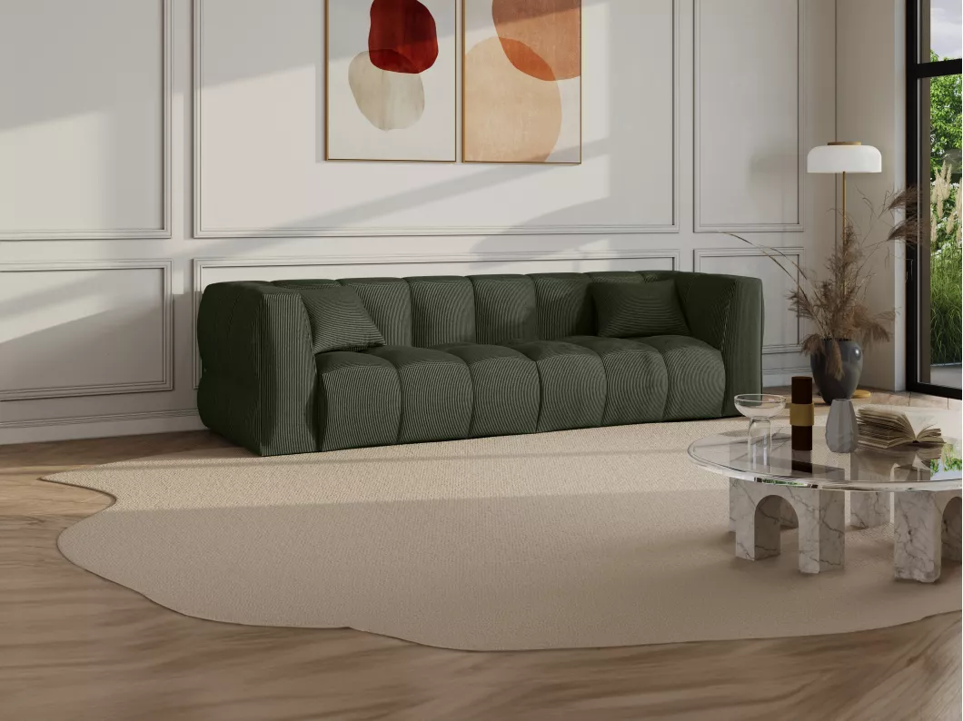 Kauf Unique Sofa 4-Sitzer - Cord - Grün - NAEMIA von Maison Céphy