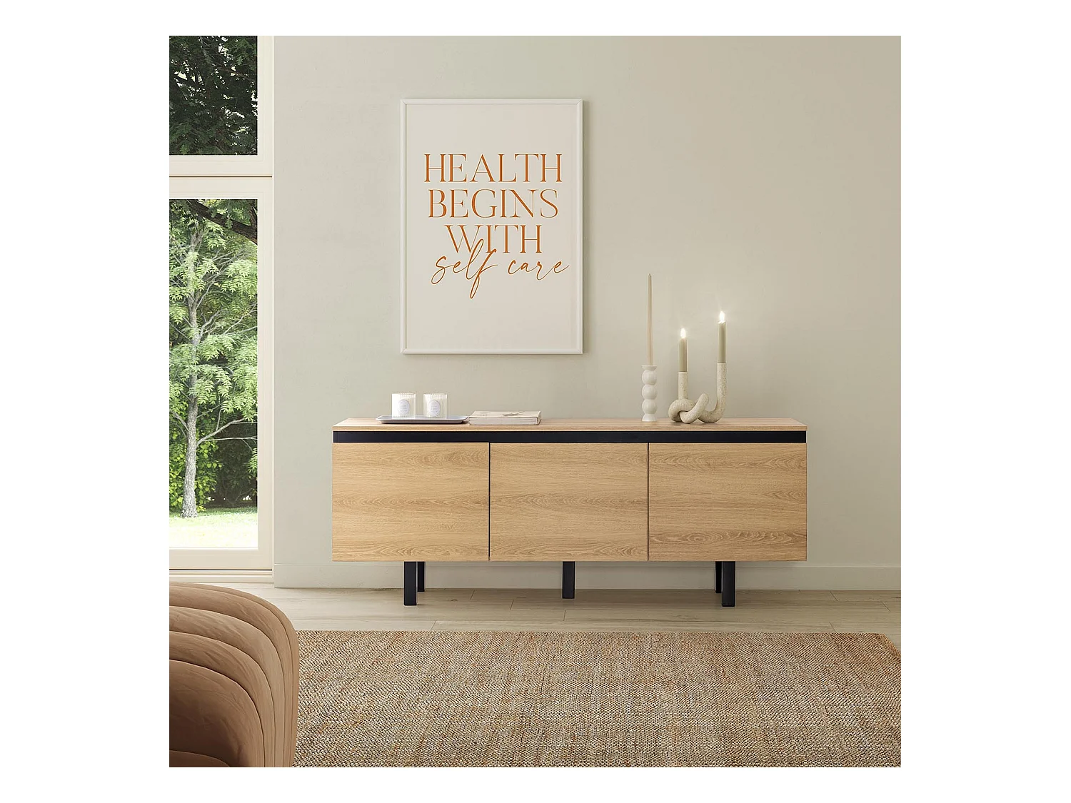 Tv-meubel Molina 3 deuren eikenkleur