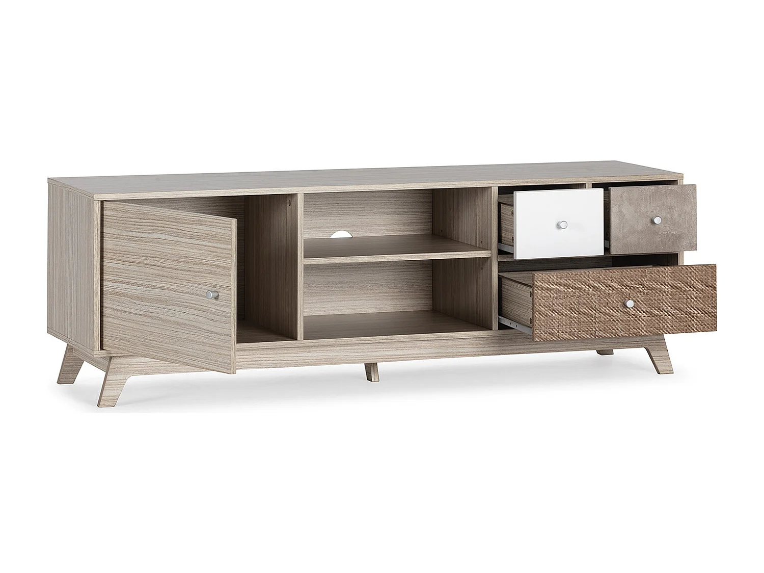 Mueble TV Maia 1 puerta y 3 cajones multicolor