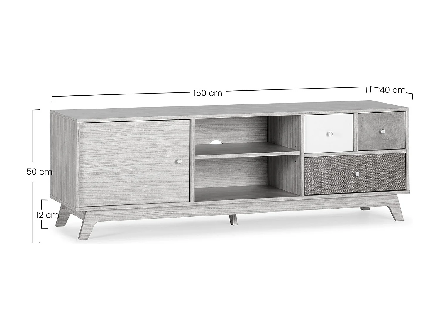 Mueble TV Maia 1 puerta y 3 cajones multicolor