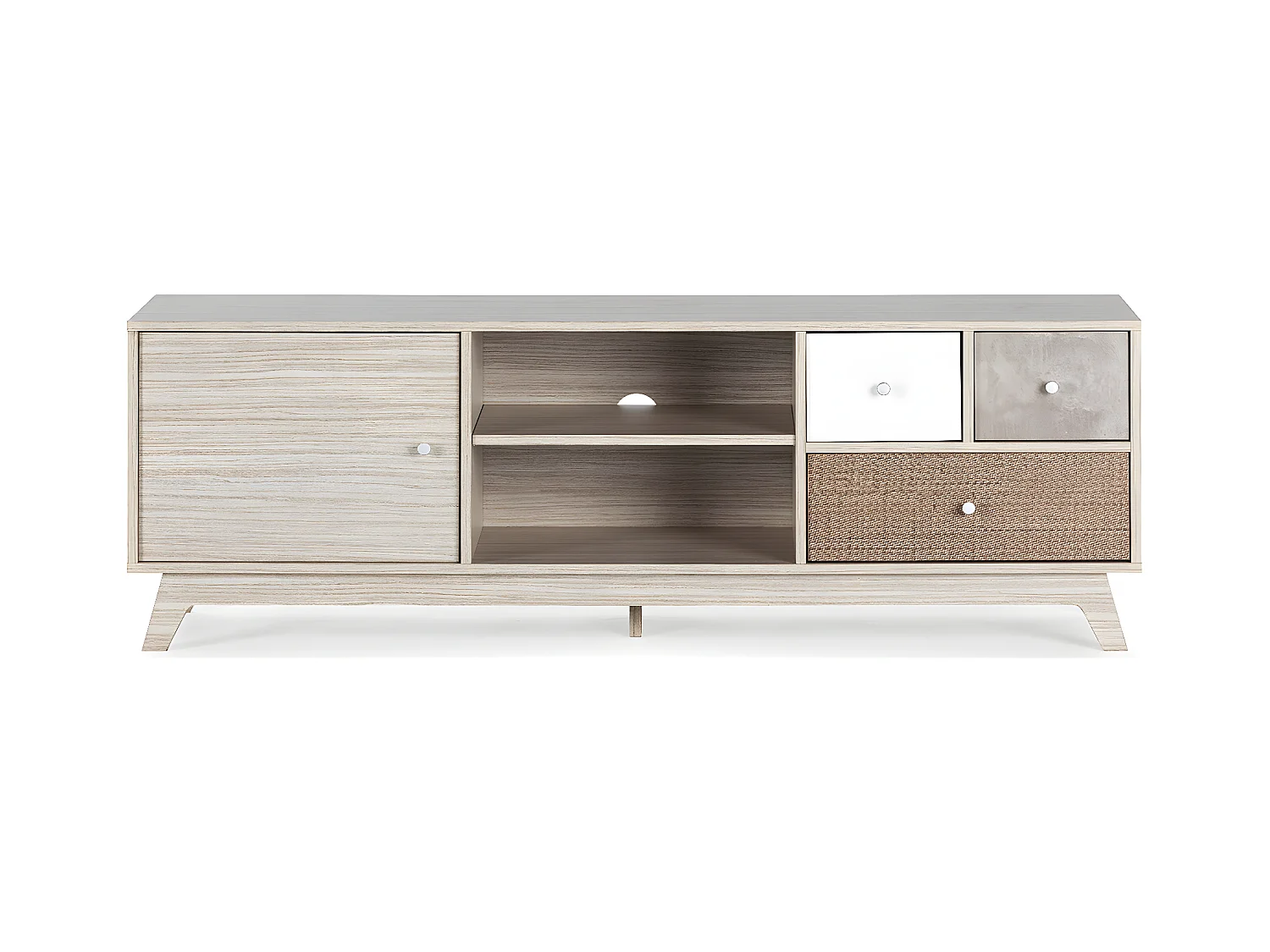 Móvel TV Maia 1 porta e 3 gavetas multicoloridas