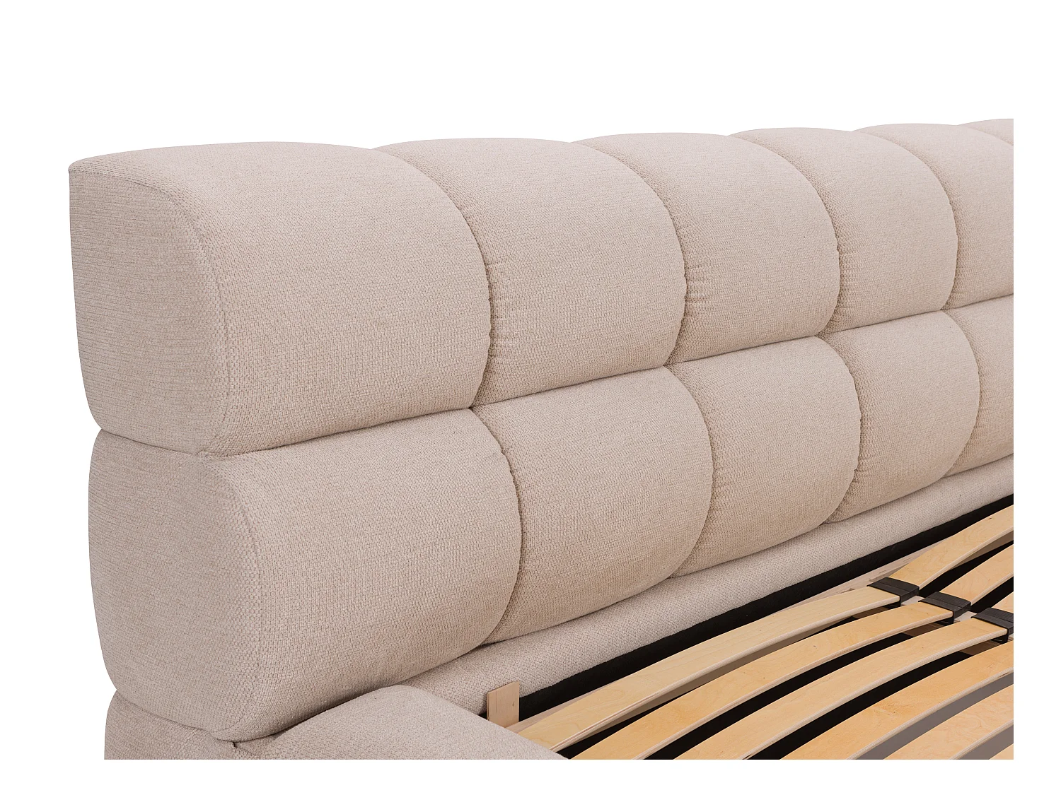 Bed met opbergruimte 160 x 200 cm - Stof - Beige - FORVIK II van Pascal Morabito