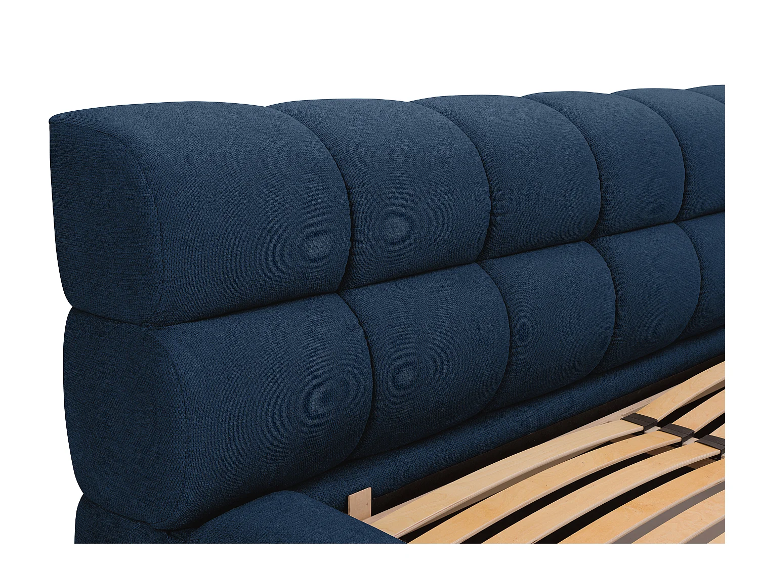 Lit coffre 160 x 200 cm - Tissu - Bleu nuit - FORVIK II de Pascal Morabito
