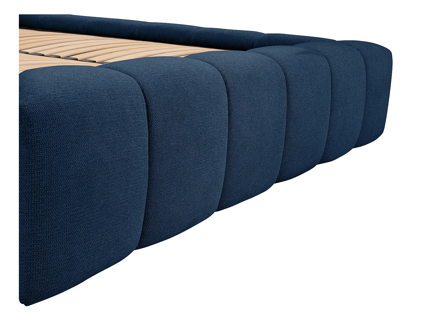 Lit coffre 160 x 200 cm - Tissu - Bleu nuit - FORVIK II de Pascal Morabito