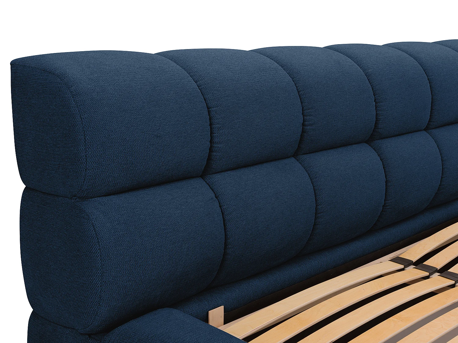 Bett mit Bettkasten - 180 x 200 cm - Stoff - Dunkelblau - FORVIK II von Pascal Morabito