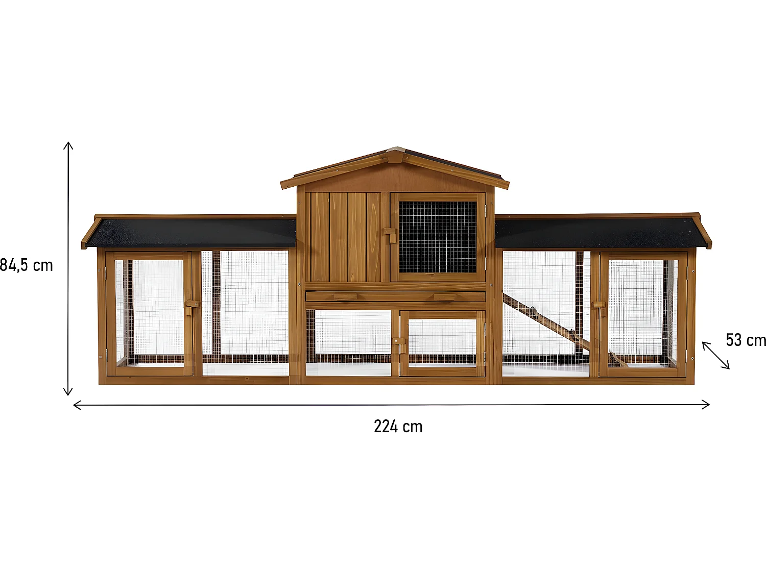 Conejera de madera "Galina" con 2 puertas waterproof para exteriores