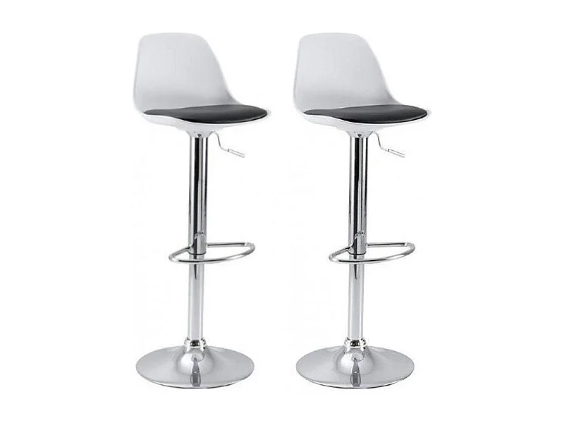 Tabouret de bar Gaëlle blanc (Lot de 2) Blanc