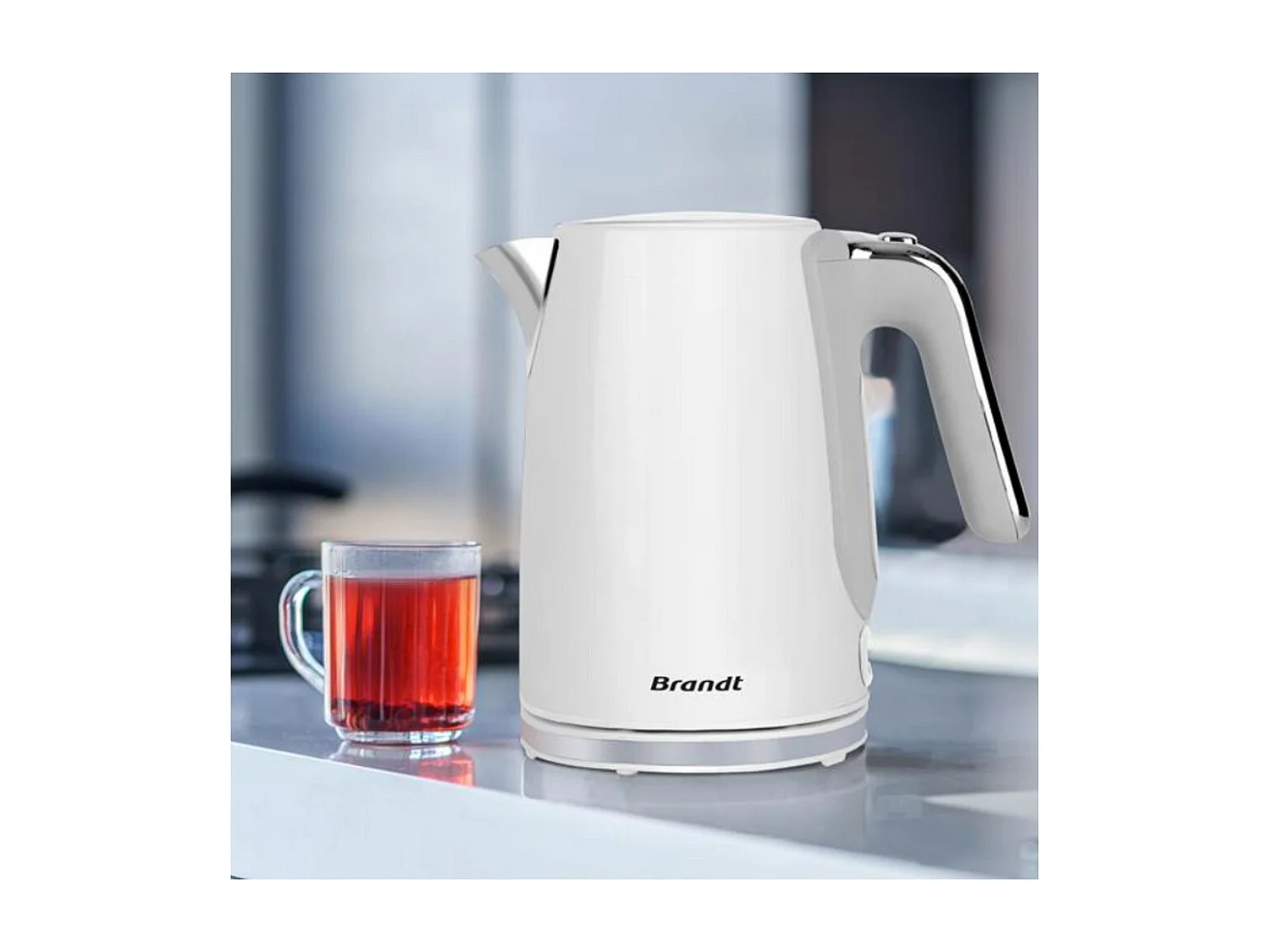 Brandt Bouilloire sans fil 1.7l 2200w blanc/inox - BO1703W