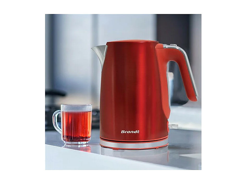 Brandt Bouilloire sans fil 1.7l 2200w rouge/inox - BO1703R