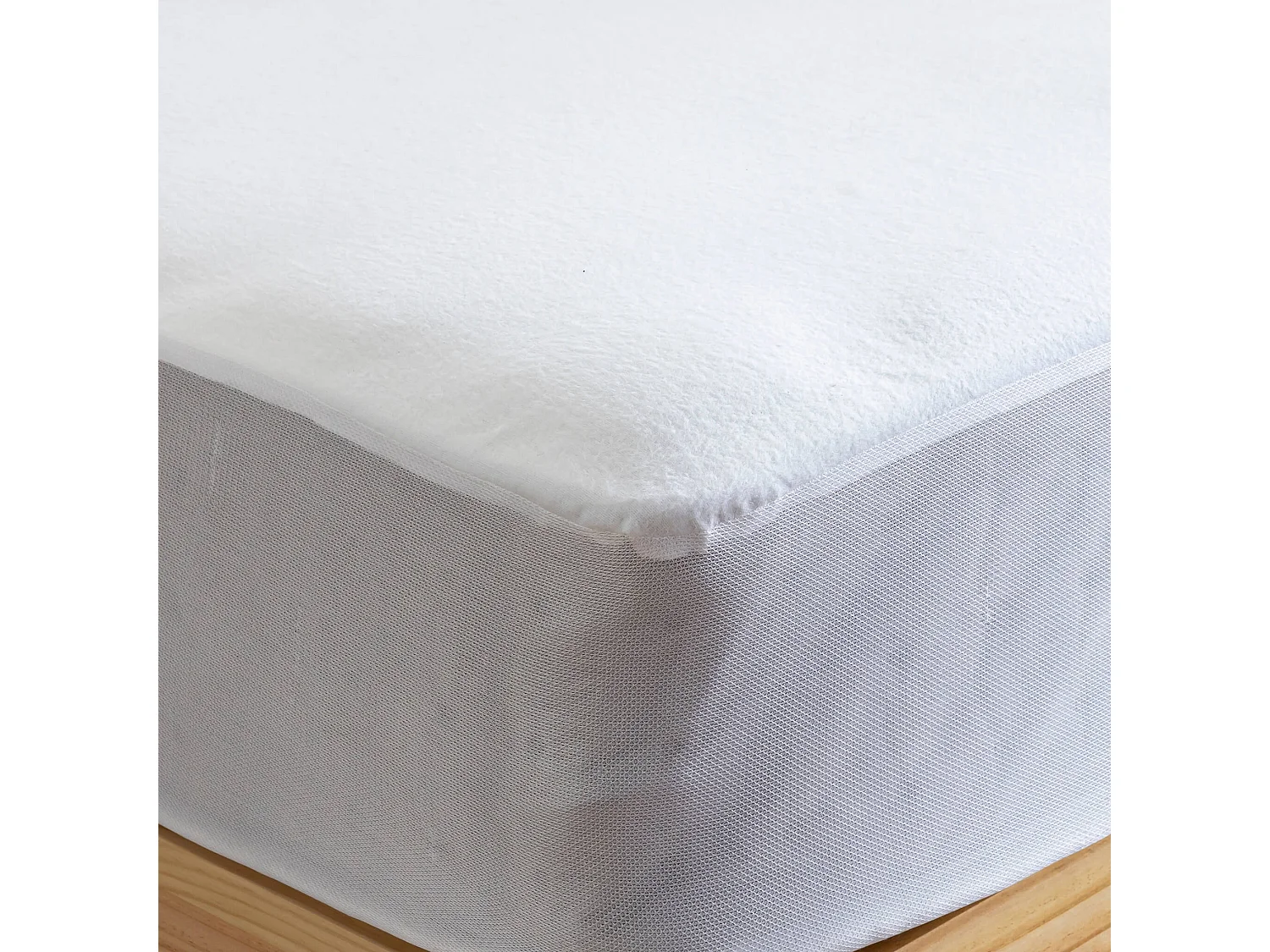 Protège matelas molleton 100% coton bio - bonnet 27 cm 90x200