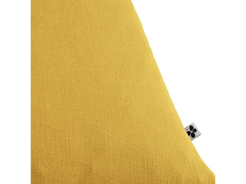Parure de lit 220 x 240 cm en double gaze de coton jaune - PEPA 3