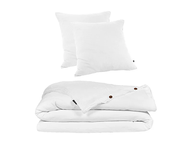 Parure de lit 240 x 260 cm en double gaze de coton blanc - PEPA 4