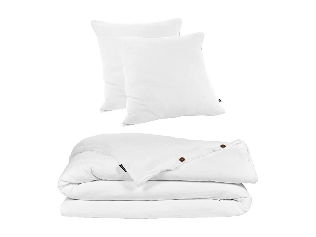 Parure de lit 240 x 260 cm en double gaze de coton blanc - PEPA 4