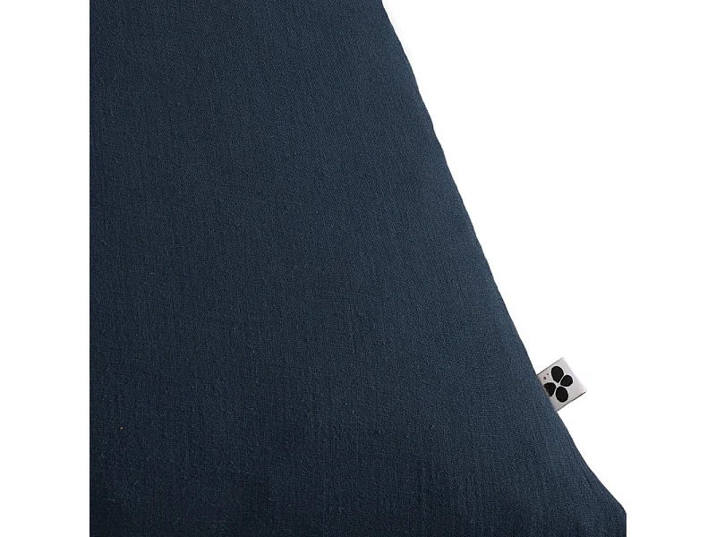 Parure de lit 220 x 240 cm en double gaze de coton bleu nuit - PEPA 3