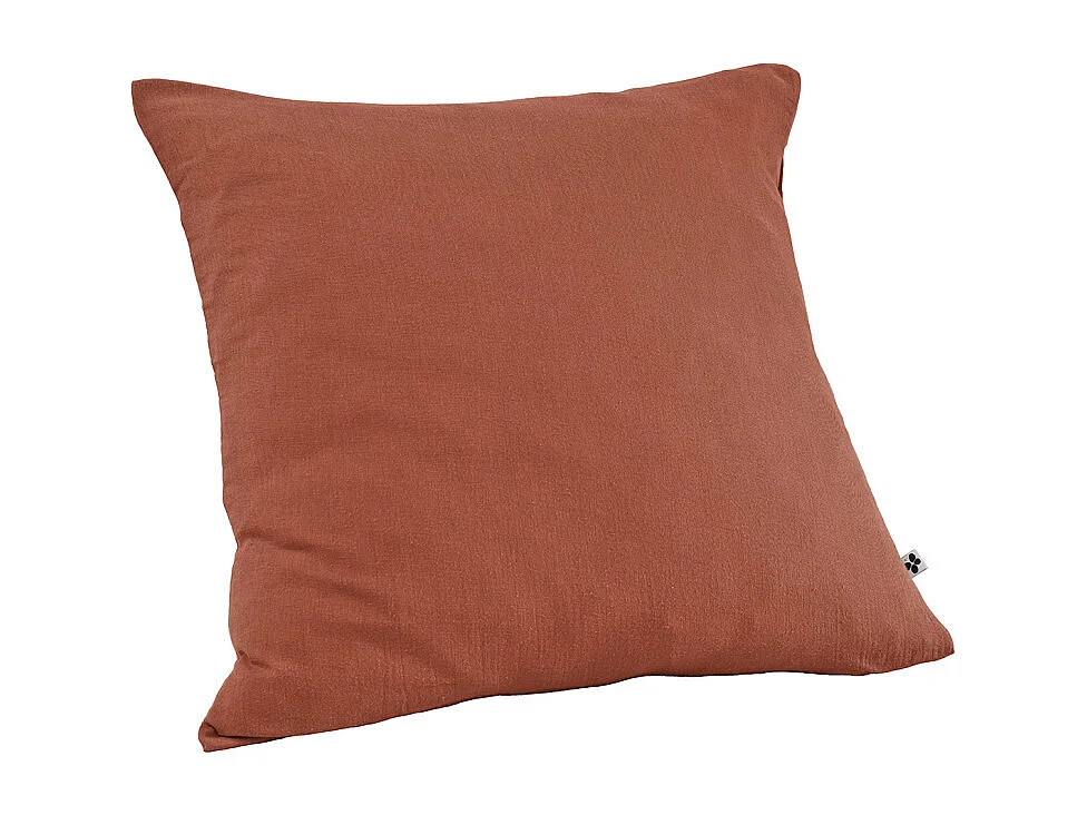 Parure de lit 220 x 240 cm en double gaze de coton terracotta - PEPA 3