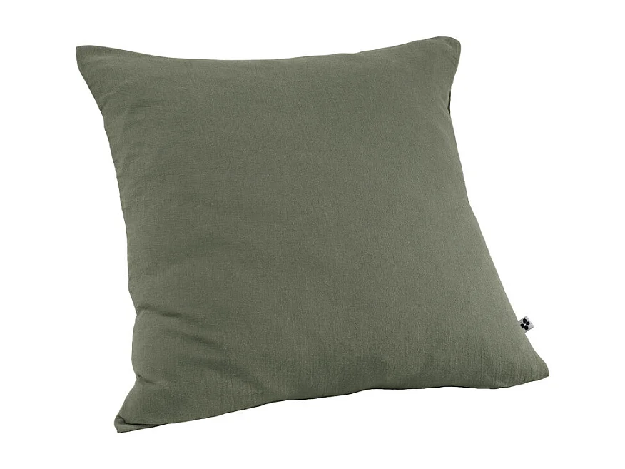 Parure de lit 220 x 240 cm en double gaze de coton vert - PEPA 3