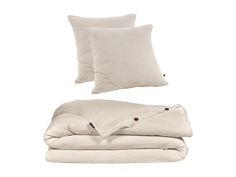 Parure de lit 240 x 260 cm en double gaze de coton écru - PEPA 4