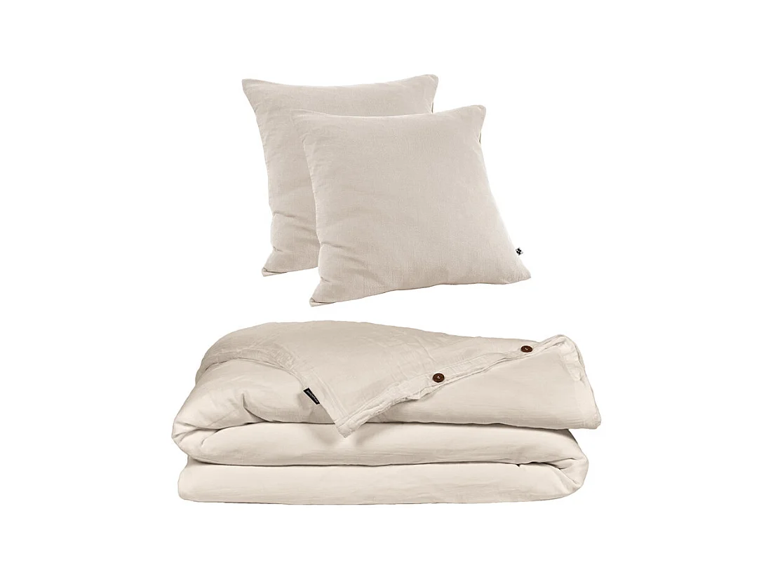 Parure de lit 240 x 260 cm en double gaze de coton écru - PEPA 4