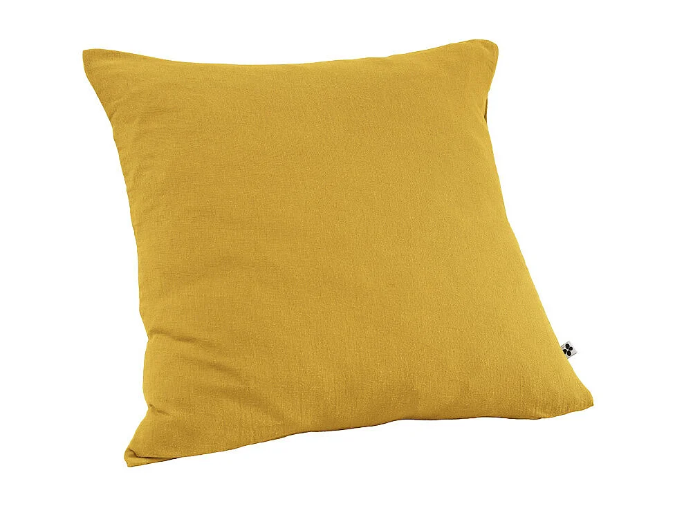 Parure de lit 240 x 260 cm en double gaze de coton jaune - PEPA 4