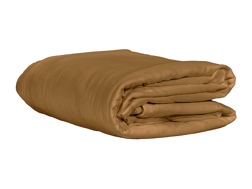 Parure de lit 240 x 260 cm en double gaze de coton camel - PEPA 4