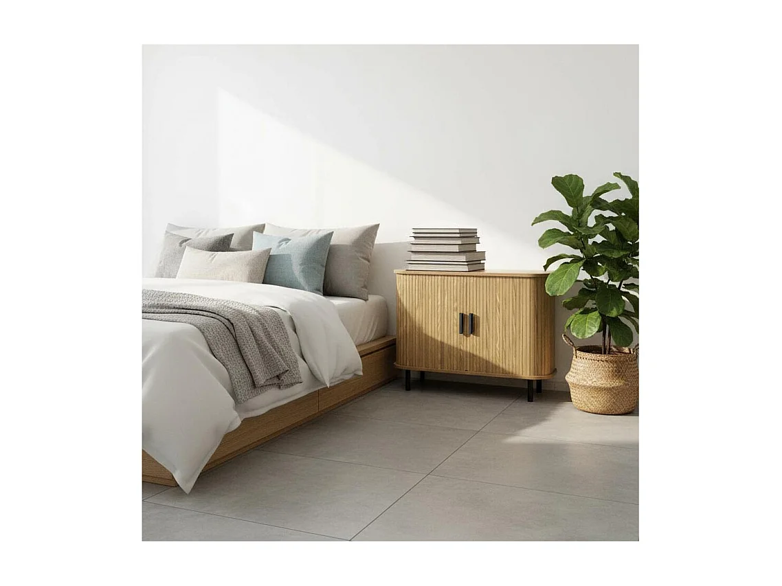 Commode en bois et métal à lamelles Kyoto