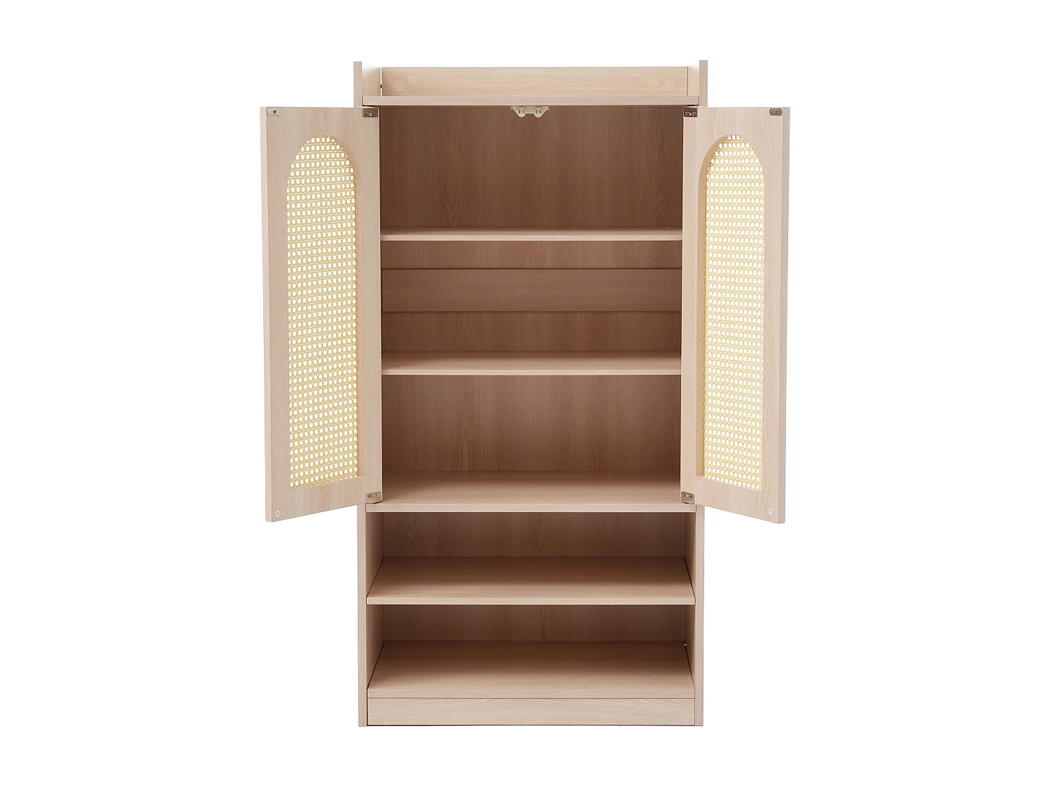 Guardaroba con 2 ante, 2 nicchie - Mobile da ingresso - Ripiani regolabili - Colore rovere