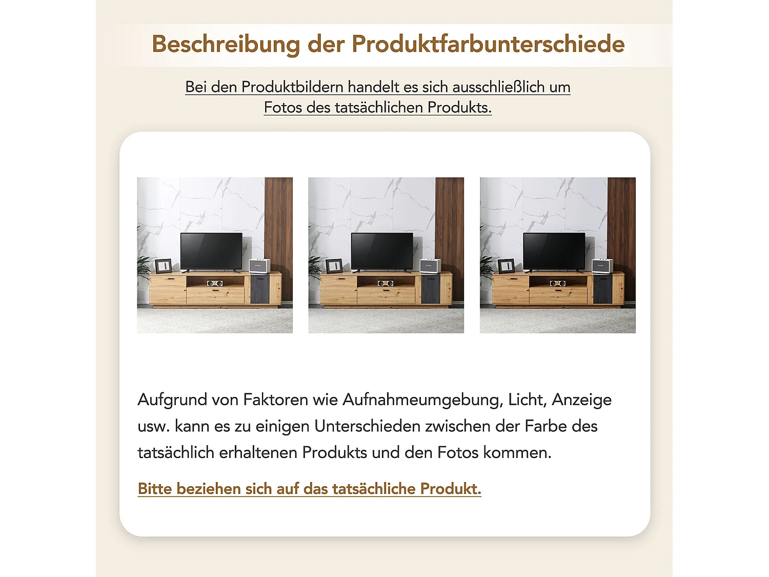 TV-meubel met 2 deuren, 1 lade en 1 nis - 180 x 40 x 47 cm - MDF-hout - kleuren bruin en grijs